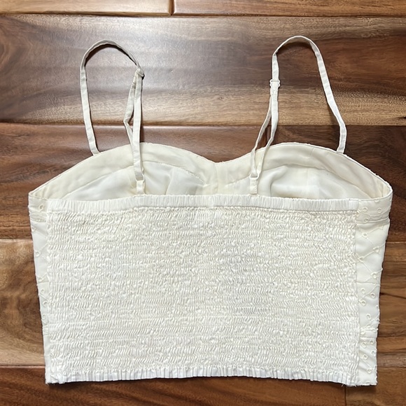 Cream bandeau with adjustable spaghetti straps. Size XS - Picture 3 of 3